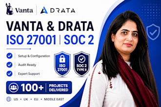 implement iso 27001 and soc 2 compliance using vanta and drata