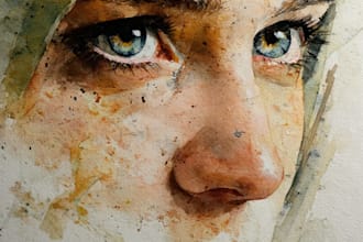 draw and paint an original watercolor portrait