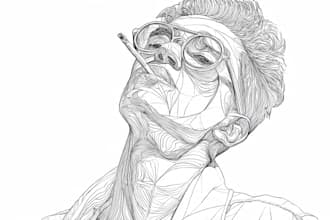 create vector line art illustration