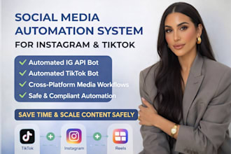 develop instagram API bot, automated tiktok bot, and automated media bot system
