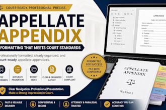 format your court ready appellate appendix with bookmarks, pagination exhibit