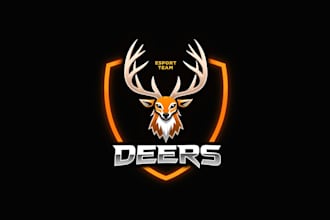 design awesome deer logo with express delivery