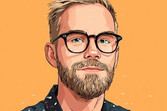 draw cartoon vector portrait with your face