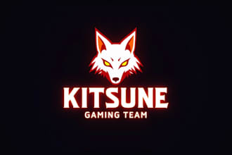 design outstanding kitsune mask logo  just in 12 hours