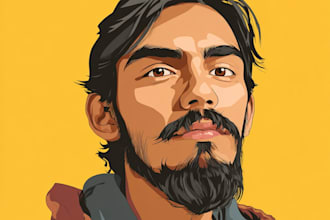 draw cartoon vector portrait with your face