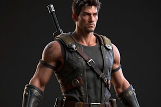 3d game character realistic character 3d metahuman character using blender, ue5