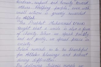 write handwritten notes, assignments in english urdu