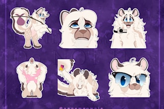 draw cute furry stickers for you