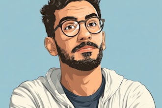 draw realistic face vector cartoon portrait of you