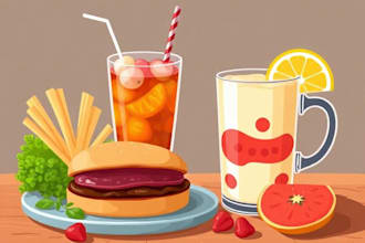 draw food and drink vector illustrations from photos