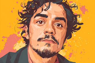 draw cartoon vector portrait with your face
