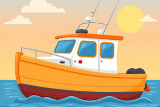 make vector illustration of vehicle, boat, machine or equipment
