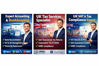 do accounting and bookkeeping, UK vat, au bas, in xero and quickbooks