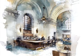 do watercolor style architectural or interior illustration