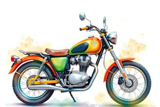 draw your bike in watercolor style