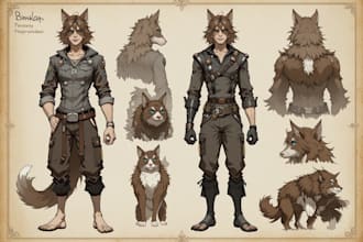 draw furry ref sheet fursona reference sheet anime manga illustration furry art
