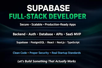 be your supabase full stack developer