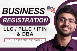 register US llc, pllc and provide ein, itin and dba support