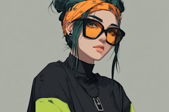 create cyberpunk anime style illustration for you
