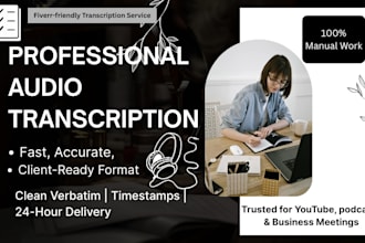 transcribe podcasts interviews and youtube videos in clean verbatim