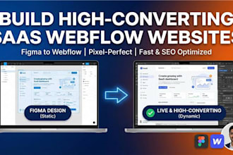 build a high converting saas webflow website from figma