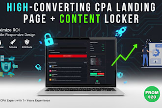 design high converting CPA landing page with content locker for CPA marketing