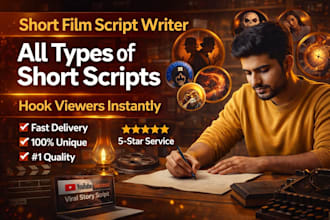 write engaging stories, short film scripts and vlog scripts that hook viewers