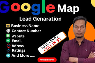 do google map scraping, yellowpage lead genaration for you