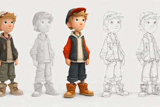 design 2d cartoon character