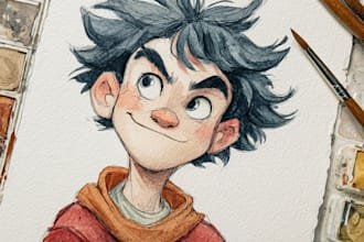 draw and paint an original watercolor portrait