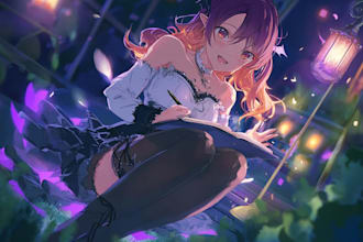 draw anime illustration, vtuber art, visual novel