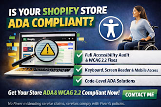 do shopify wcag aa 2 2 and ada compliance audit and fixes for accessibility