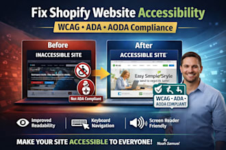 setup fix shopify website accessibility issues for wcag ada adoa compliance
