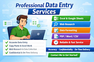 virtual assistant, online data entry