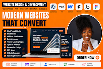 develop wordpress wix webflow bubbleio website figma webflow landing page framer