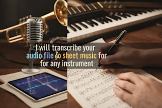 transcribe your audio file to sheet music for any instrument