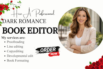 line edit or proofread your dark romance novel, erotic story as a book editor