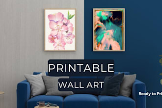 design custom printable wall art for your home or etsy shops