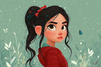 draw a disney cartoon portrait