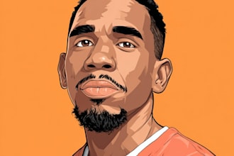 paint amazing vector cartoon portrait