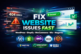 fix wordpress issues shopify bug fix wix error critical problems website support