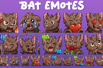 draw cute furry emotes, discord and telegram stickers for your furry character