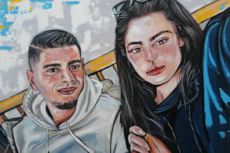 hand paint an acrylic portrait and ship it to you