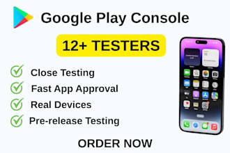 provide real 12 testers for google play closed testing