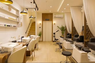restyle modern salon interior,manicure workspace, boutique render,cgi spa design