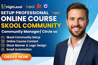 setup a high ticket skool community with advanced skool automation