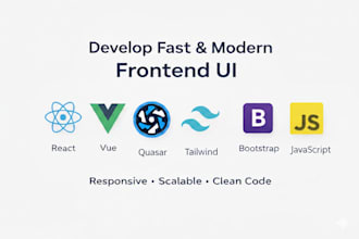 develop responsive react js, vue js frontend website
