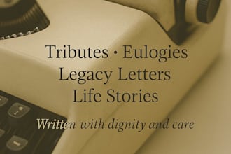 write a tribute, eulogy or life story