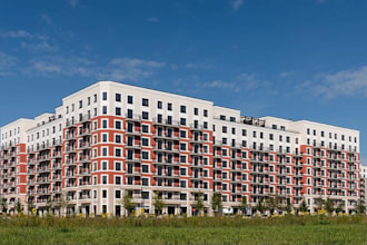 remodel medium rise apartment complex,cgi affordable house,facade balcony render