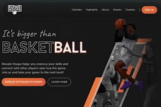 design basketball website, basketball academy website, basketball store